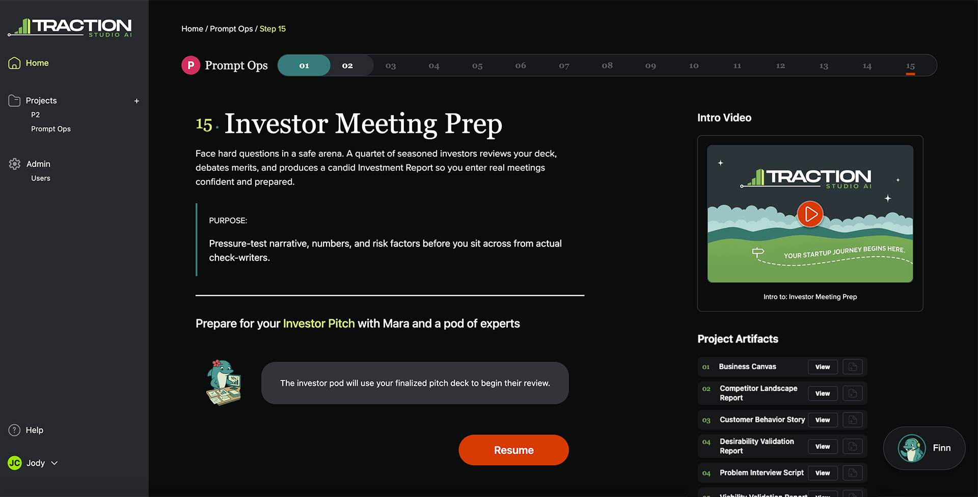 Investor Meeting Prep screenshot